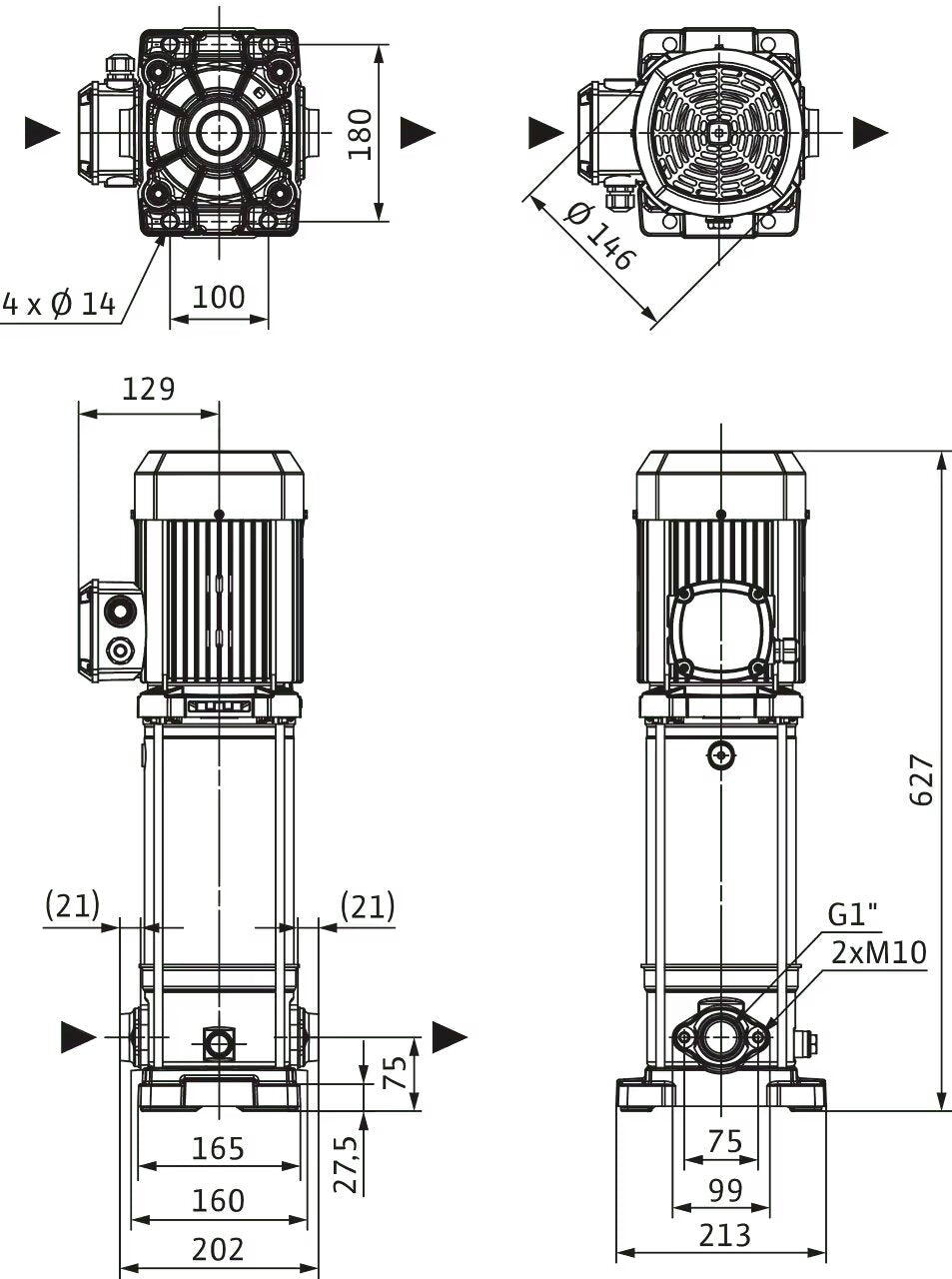 WILO Hochdruck-Kreiselpumpe Medana CV1-L.410-1/E/E/16O Art. 4240494