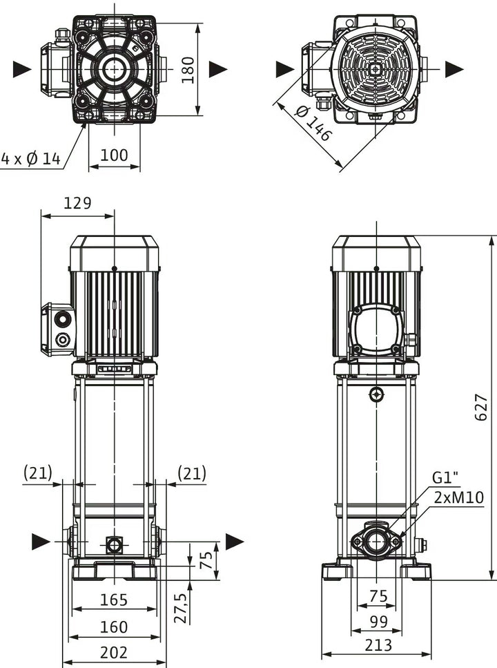 WILO Hochdruck-Kreiselpumpe Medana CV1-L.410-1/E/E/16O Art. 4240494