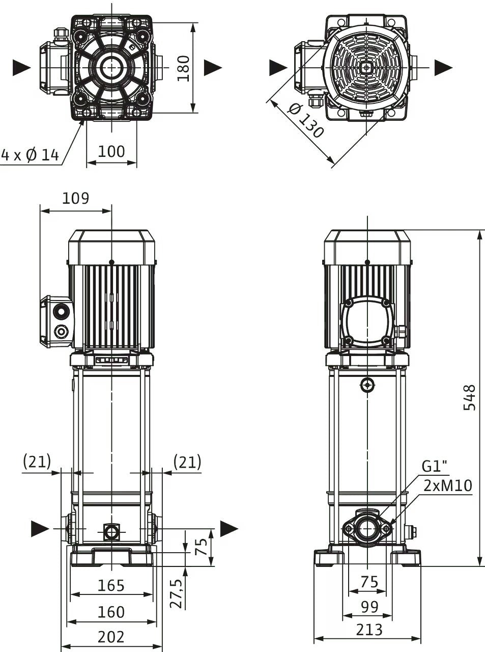 WILO Hochdruck-Kreiselpumpe Medana CV1-L.207-1/E/A/10O Art. 4240463