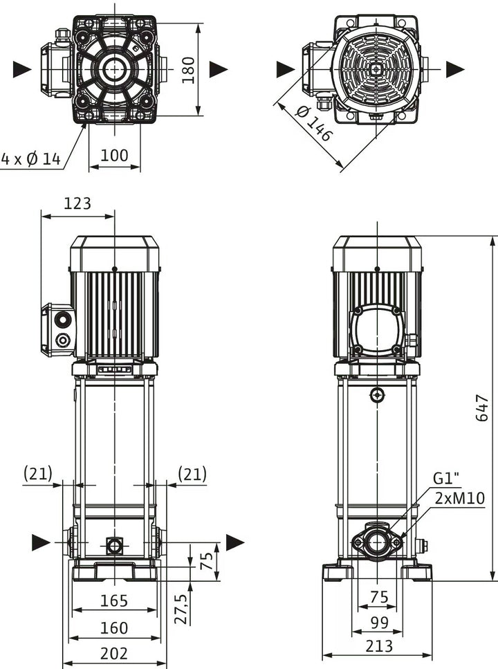 WILO Hochdruck-Kreiselpumpe Medana CV1-L.211-1/E/A/16O Art. 4240466