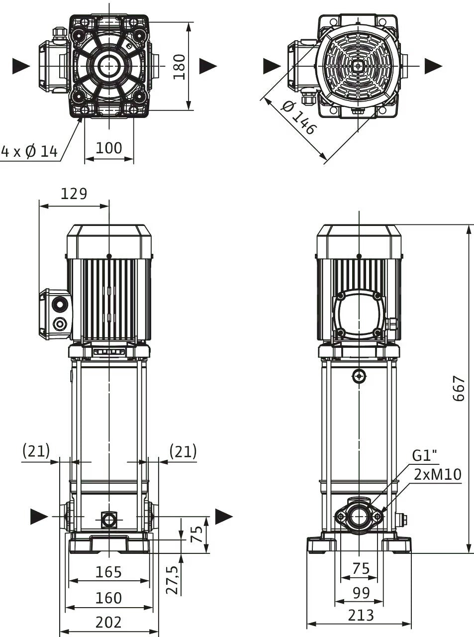 WILO Hochdruck-Kreiselpumpe Medana CV1-L.212-1/E/E/16O Art. 4240473