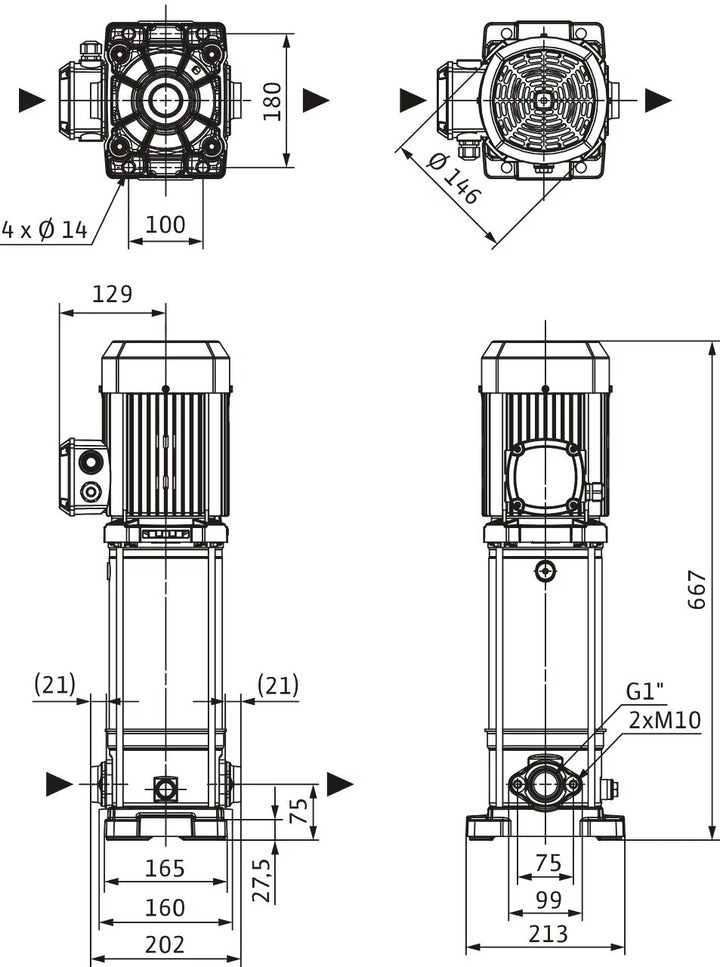 WILO Hochdruck-Kreiselpumpe Medana CV1-L.212-1/E/E/16O Art. 4240473