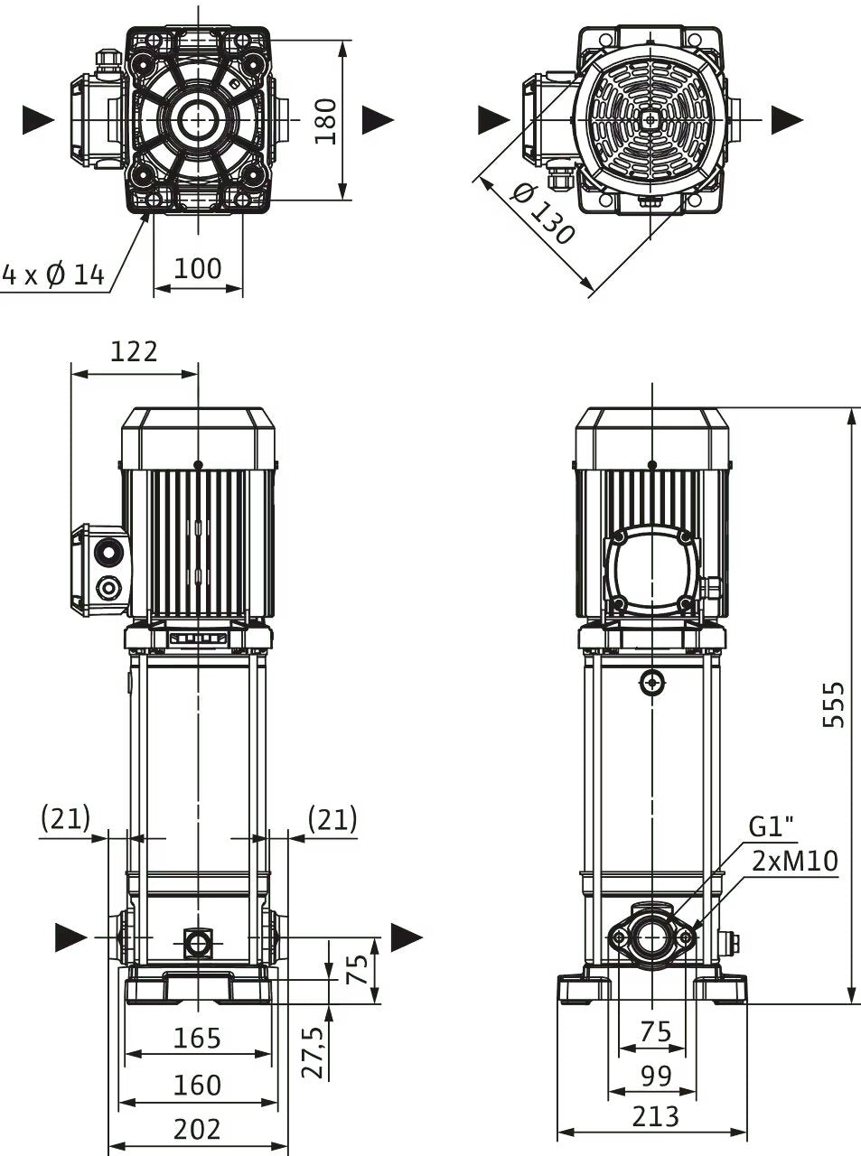 WILO Hochdruck-Kreiselpumpe Medana CV1-L.407-1/E/E/10O Art. 4239790