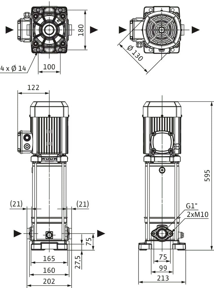 WILO Hochdruck-Kreiselpumpe Medana CV1-L.209-1/E/E/16O Art. 4240470
