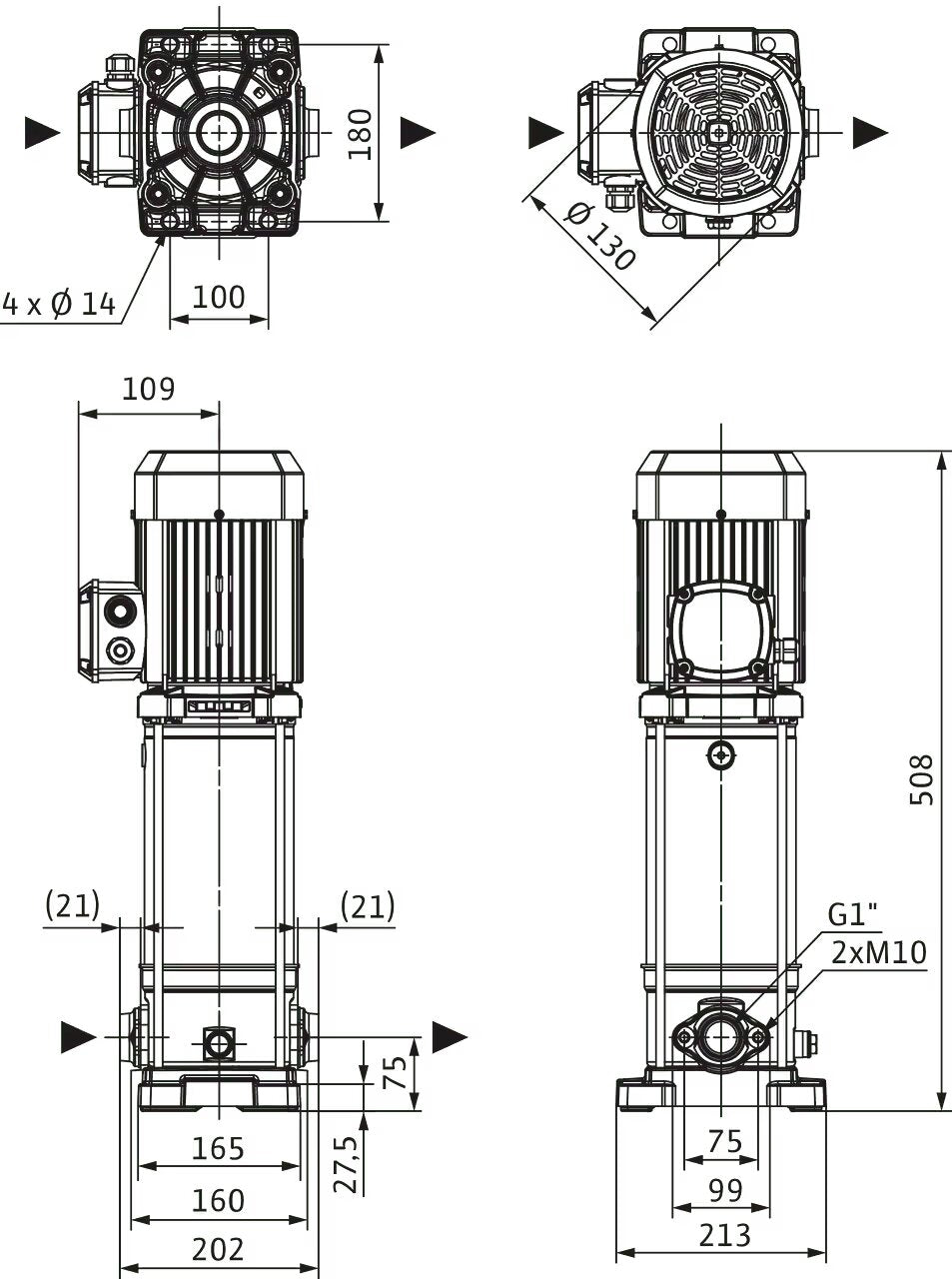 WILO Hochdruck-Kreiselpumpe Medana CV1-L.405-1/E/A/10O Art. 4240488