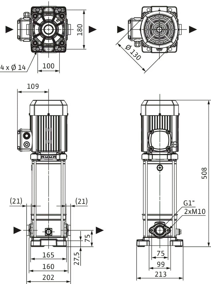WILO Hochdruck-Kreiselpumpe Medana CV1-L.405-1/E/A/10O Art. 4240488