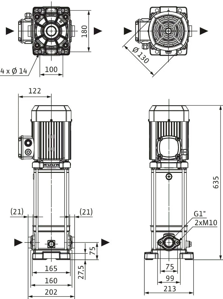 WILO Hochdruck-Kreiselpumpe Medana CV1-L.211-1/E/E/16O Art. 4240472