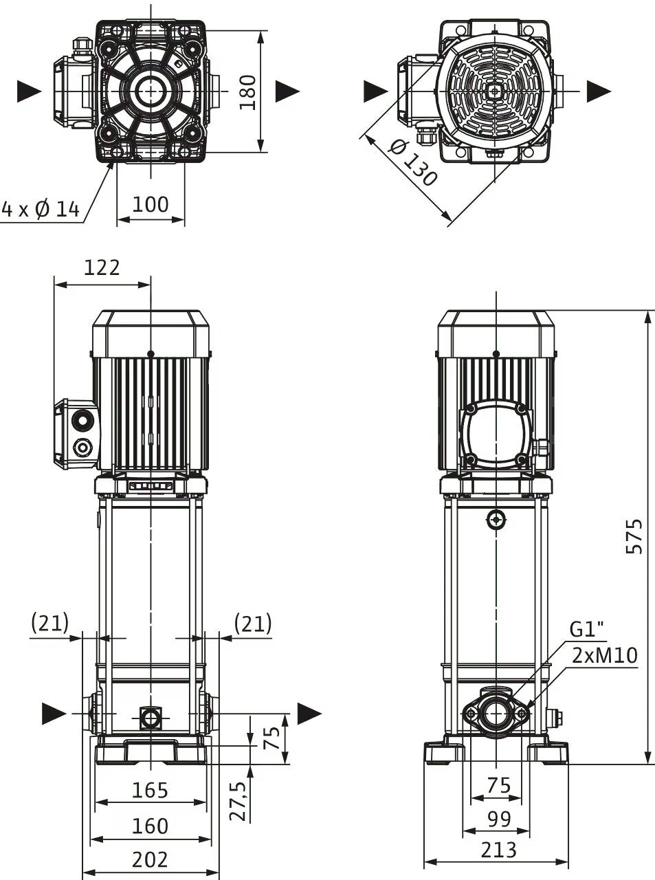 WILO Hochdruck-Kreiselpumpe Medana CV1-L.408-1/E/E/16O Art. 4239791