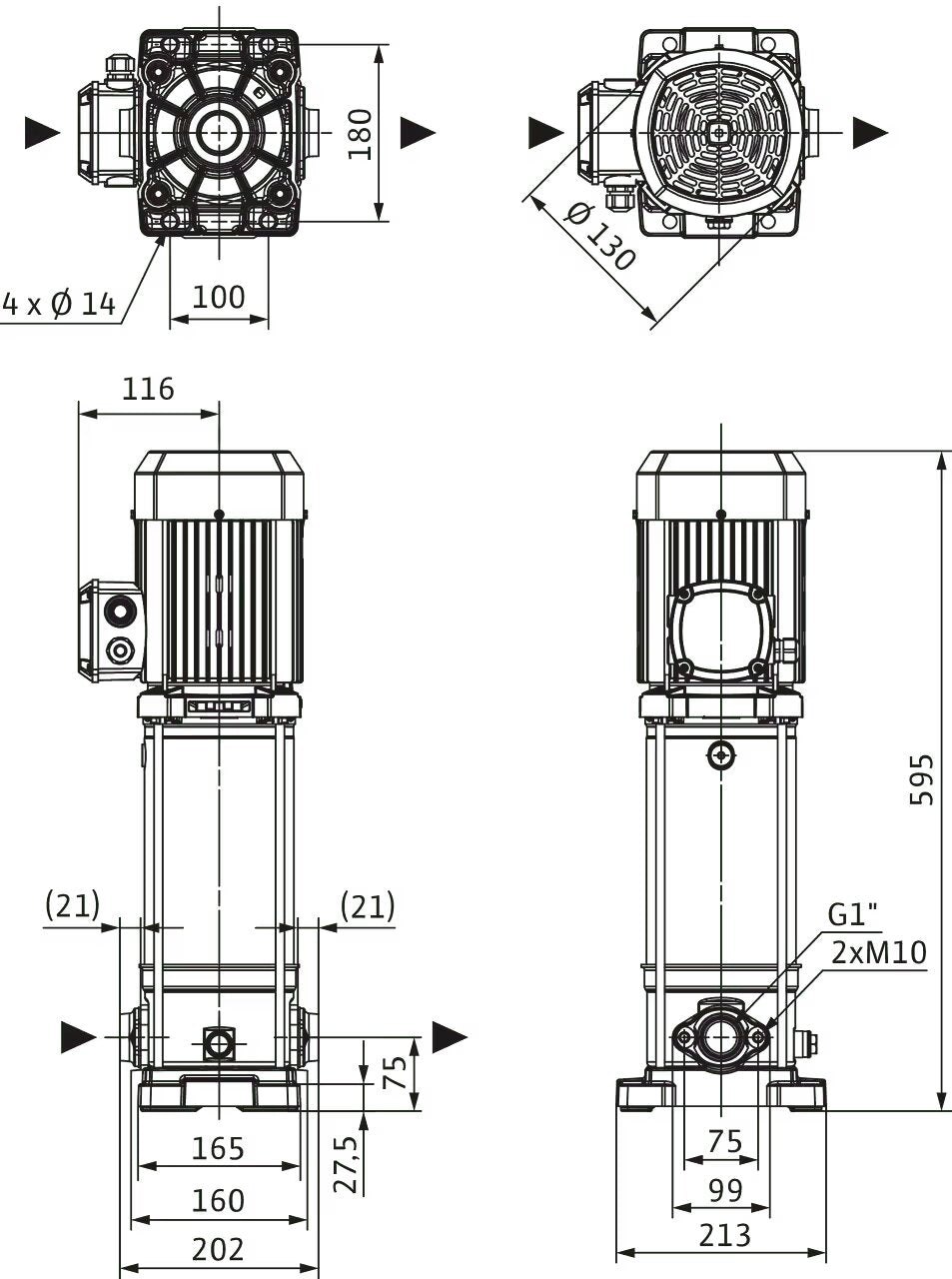 WILO Hochdruck-Kreiselpumpe Medana CV1-L.209-1/E/A/16O Art. 4240464