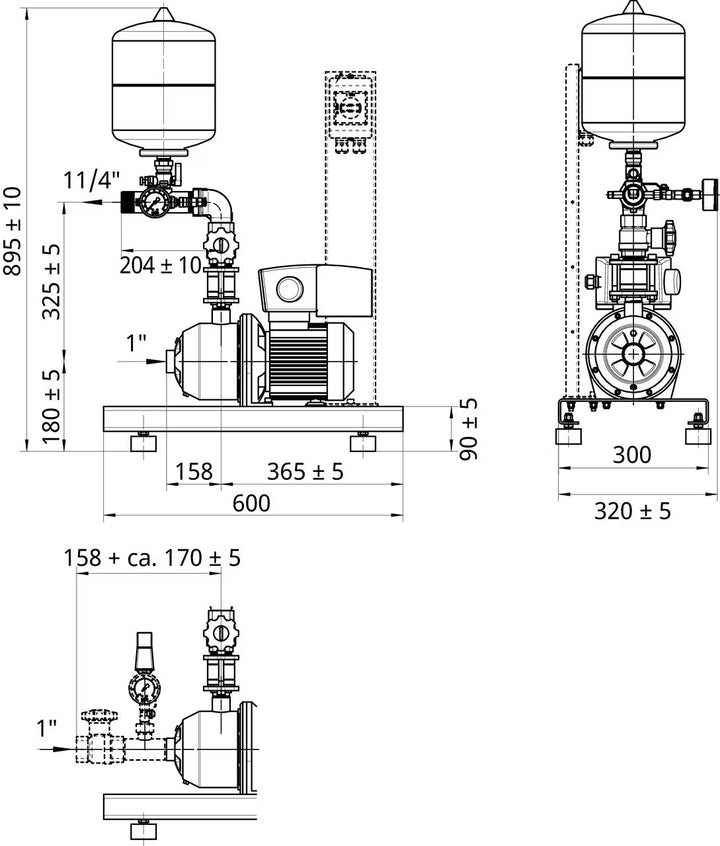 WILO Wasserversorgungsanlage als Kompaktanlage Comfort-Vario COR-1 MHIE 204 EM 2-GE Art. 2554881