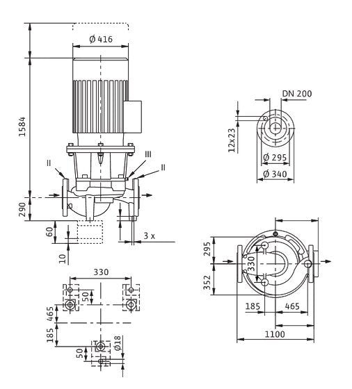 WILO Einstufigen Trockenläufer-Kreiselpumpe Atmos GIGA-I 250/385-90/4-S1 Art: 2227457