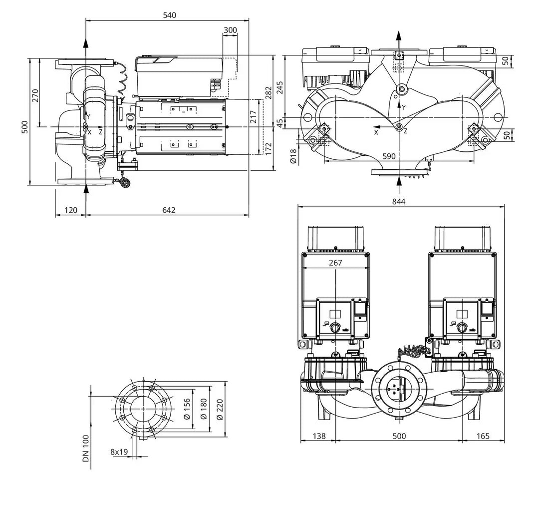 WILO Inlinepumpe Yonos GIGA2.0-D 100/1-18/7,5 Art. 2205903