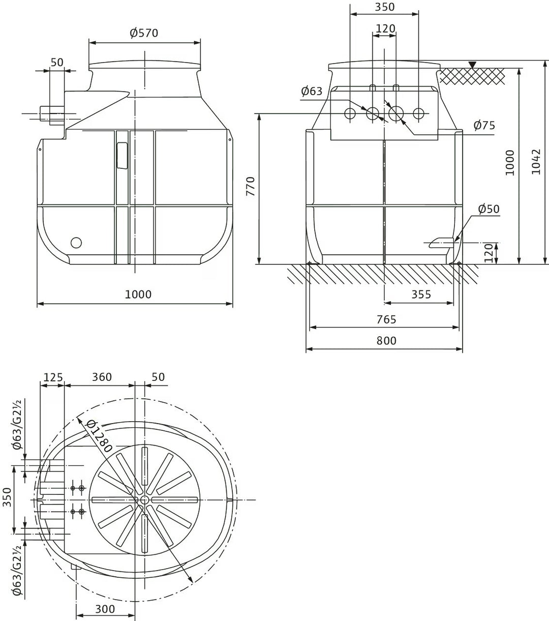 WILO Kunststoffschacht DrainLift WS50D BASIC/UNI V05/M06-523 Art. 2547604