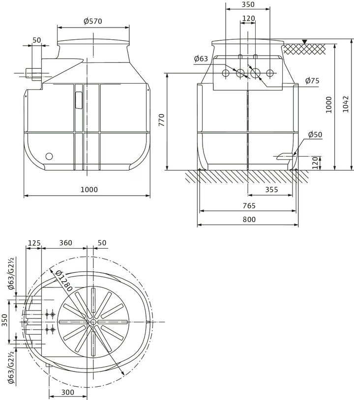 WILO Kunststoffschacht DrainLift WS 50D BASIC/MINI3 V04/M06-523 Art. 2552865