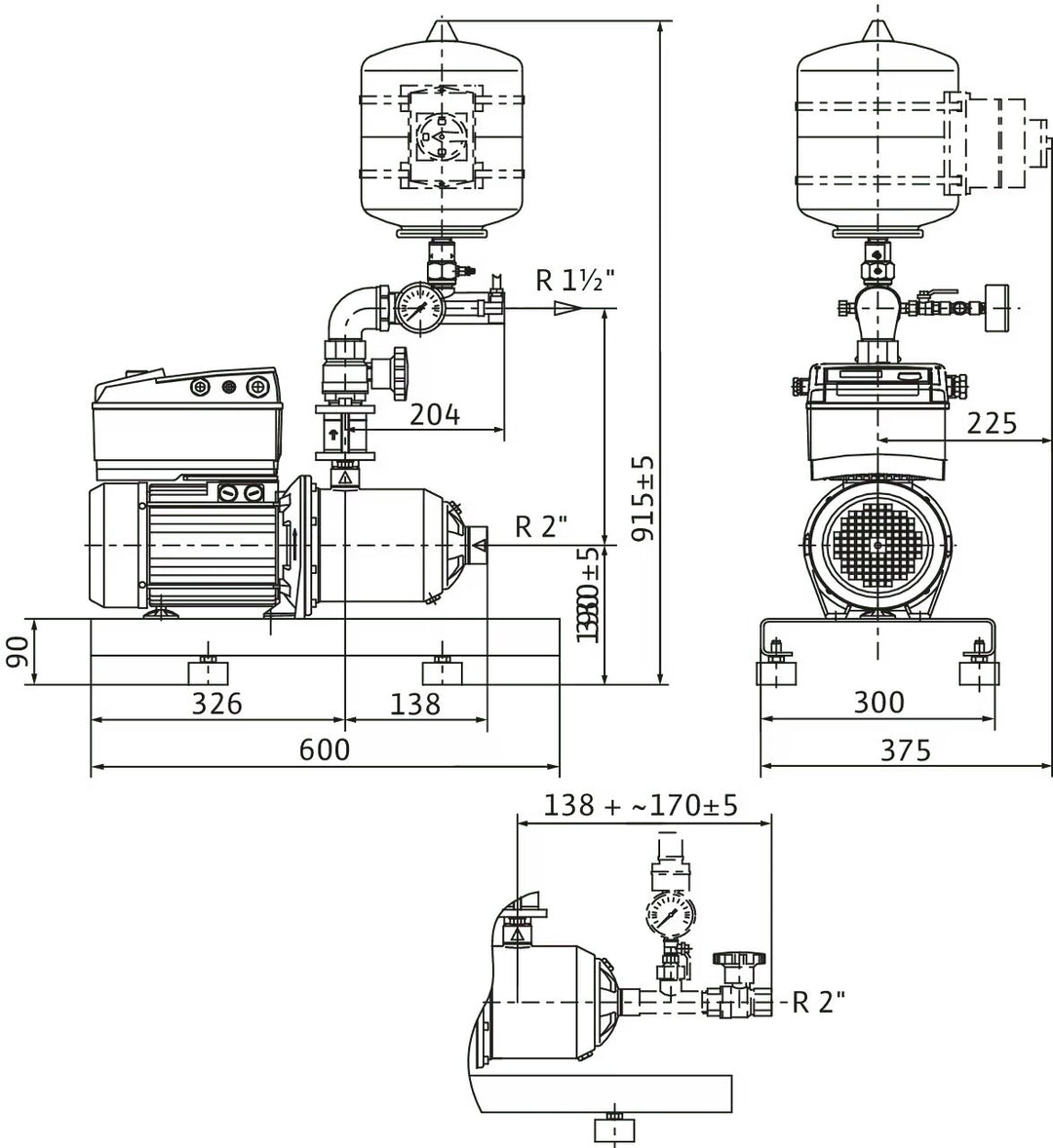 WILO Wasserversorgungsanlage als Kompaktanlage Comfort-Vario COR-1 MHIE 1602-GE (3~400 V, 50/60 Hz) Art. 2523130