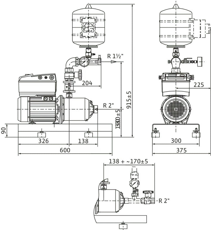 WILO Wasserversorgungsanlage als Kompaktanlage Comfort-Vario COR-1 MHIE 1602-GE (3~400 V, 50/60 Hz) Art. 2523130