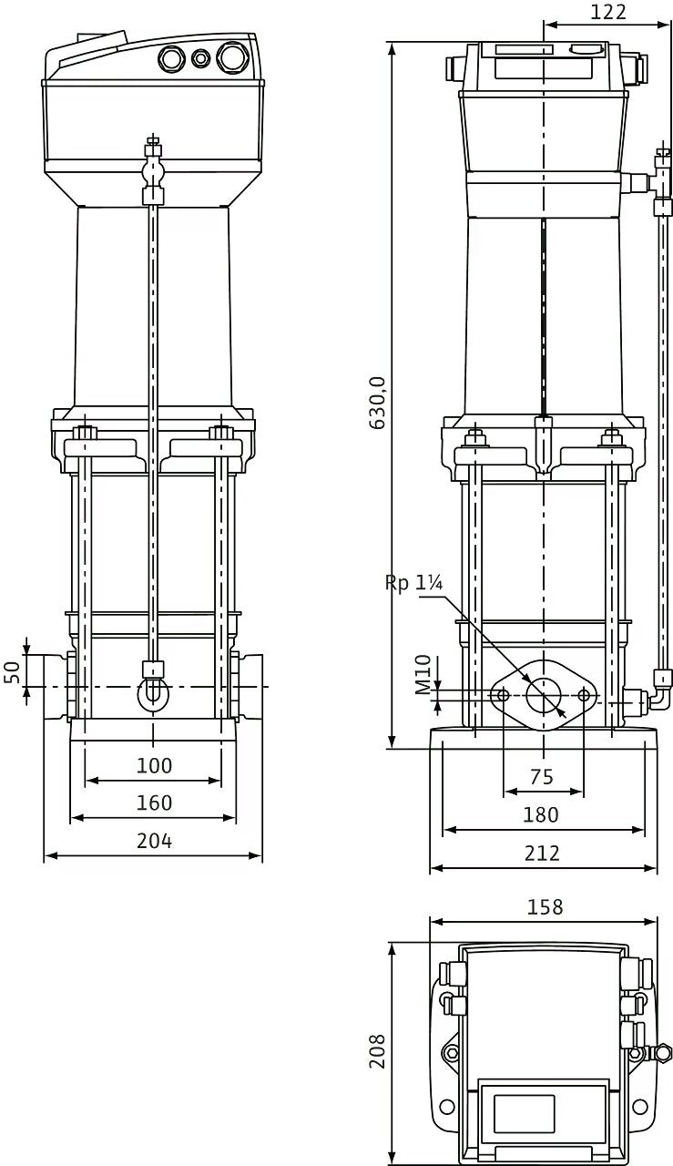 WILO Hochdruck-Kreiselpumpe Multivert MVISE 406-3G Art. 4225624
