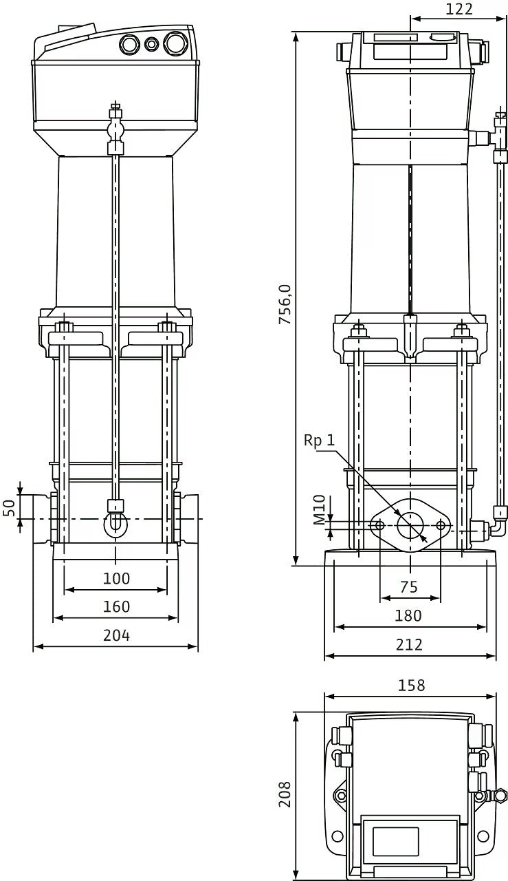 WILO Hochdruck-Kreiselpumpe Multivert MVISE 210-3G Art. 4225620