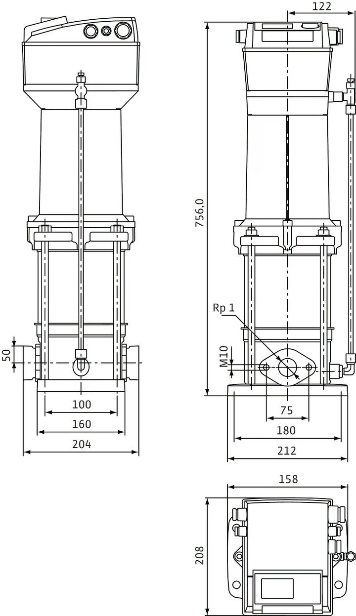 WILO Hochdruck-Kreiselpumpe Multivert MVISE 210-3G Art. 4225620