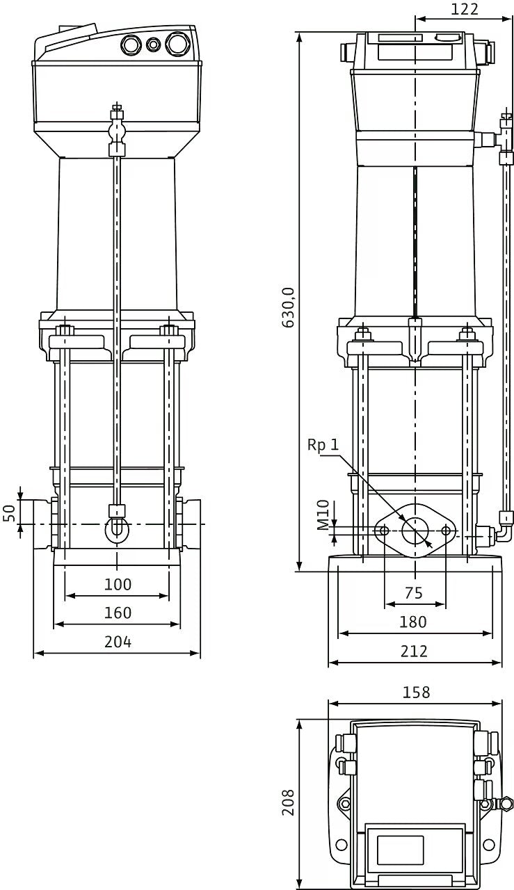 WILO Hochdruck-Kreiselpumpe Multivert MVISE 206-3G Art. 4225618