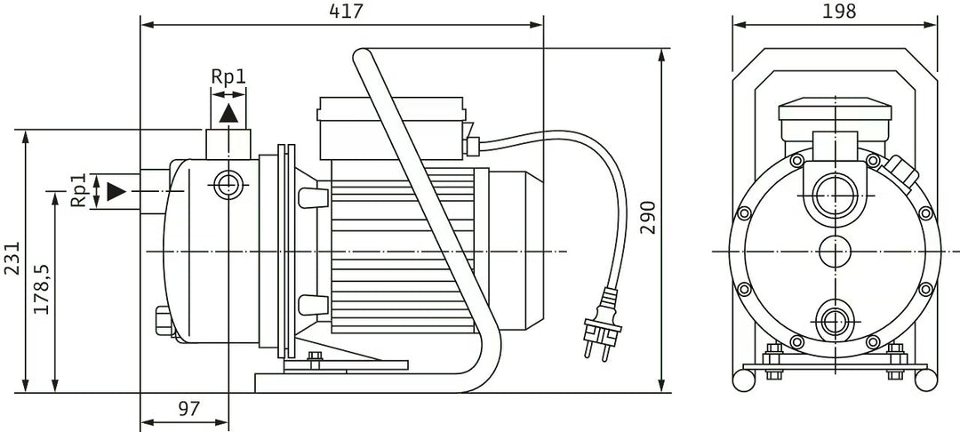 WILO Selbstansaugende Jet WJ 204 (1~230 V) Art. 4144401
