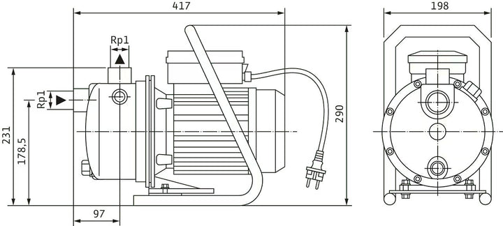 WILO Selbstansaugende Jet WJ 204 (1~230 V) Art. 4144401