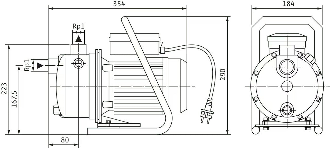 WILO Selbstansaugende Jet WJ 203 (1~230 V) Art. 4081225