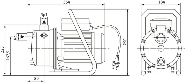 WILO Selbstansaugende Jet WJ 203 (1~230 V) Art. 4081225