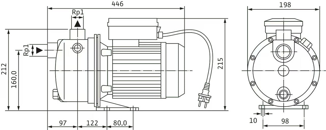 WILO Selbstansaugende Jet WJ 204 X (3~230/400 V) Art. 4212735