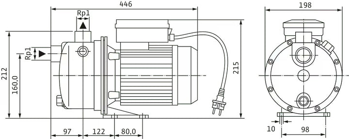 WILO Selbstansaugende Jet WJ 204 X (3~230/400 V) Art. 4212735