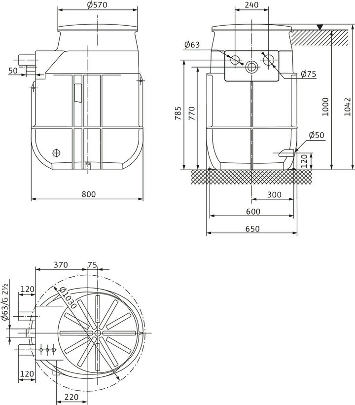 WILO Kunststoffschacht DrainLift WS 50E BASIC/MINI3 V04/M06-523 Art. 2552864