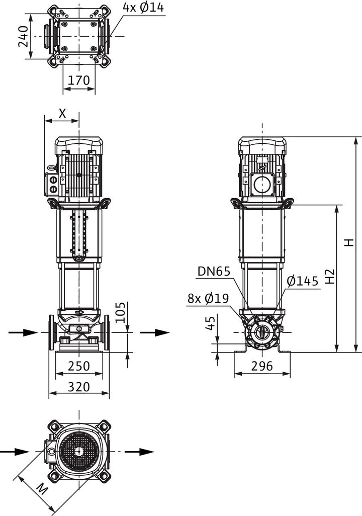 WILO Hochdruck-Kreiselpumpe HELIX V3604-2/25/V/KS/400-50 Art. 4150758