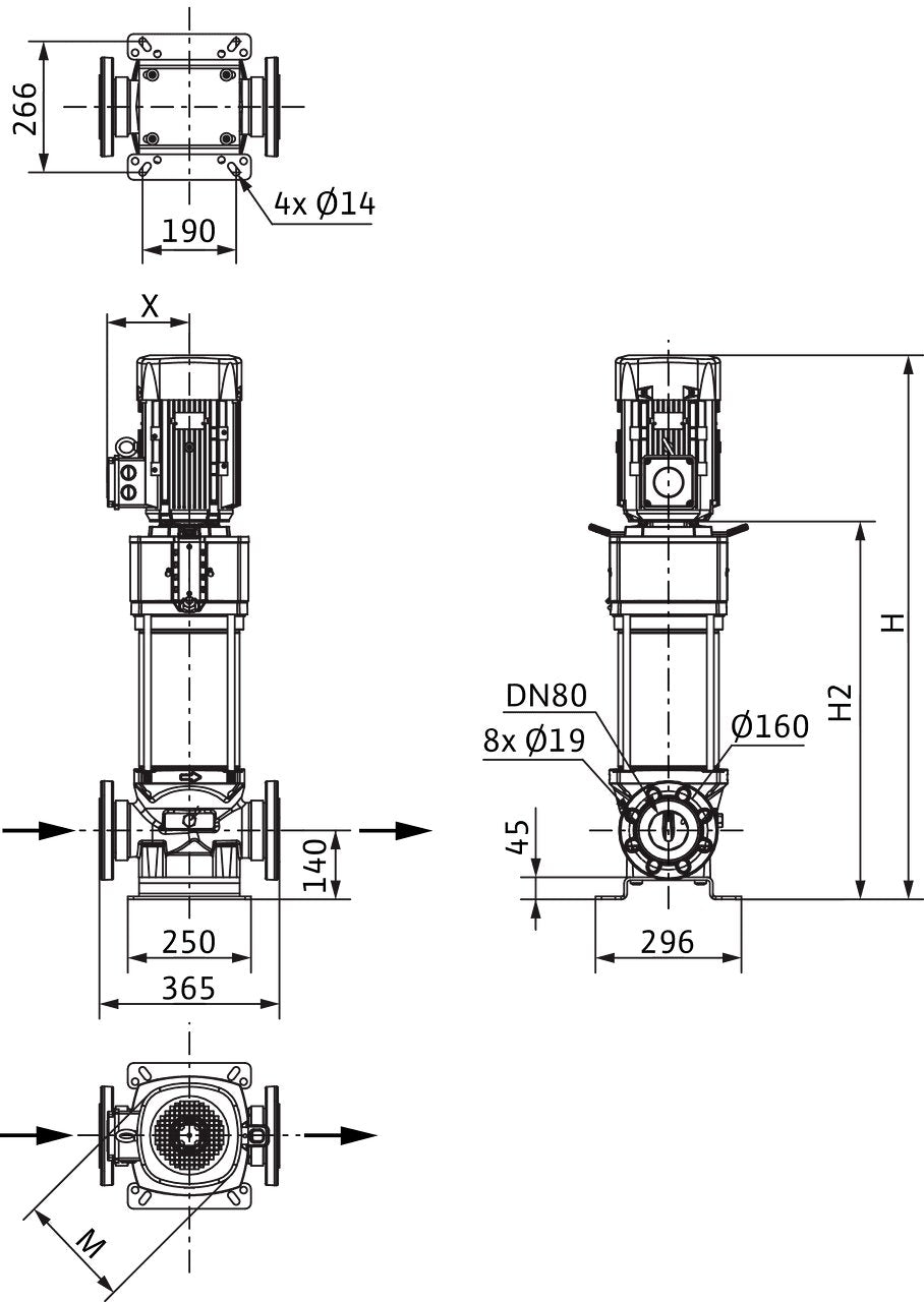 WILO Hochdruck-Kreiselpumpe HELIX V5205-2/16/V/KS/400-50 Art. 4150909