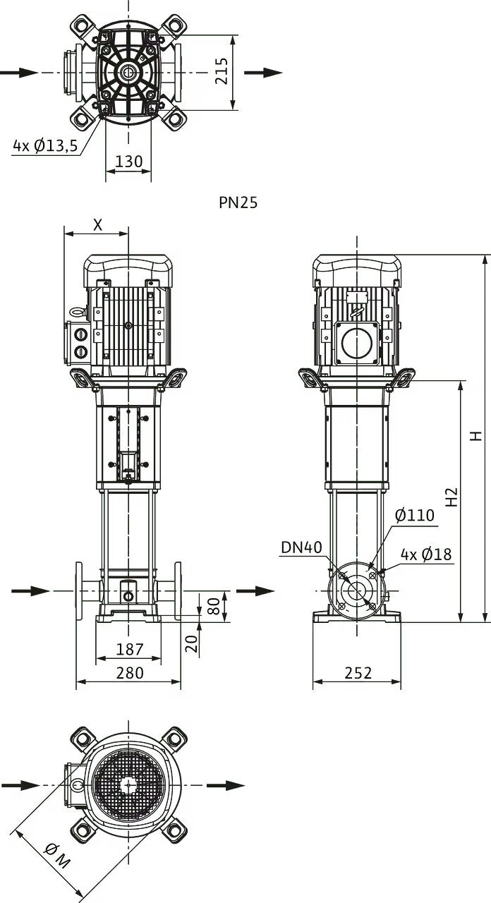 WILO Hochdruck-Kreiselpumpe HELIX V1021-1/25/E/KS/400-50 Art. 4150569