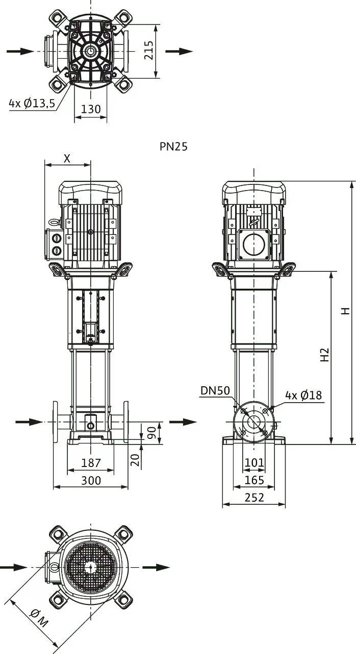 WILO Hochdruck-Kreiselpumpe HELIX V1608-1/25/E/KS/400-50 Art. 4141155