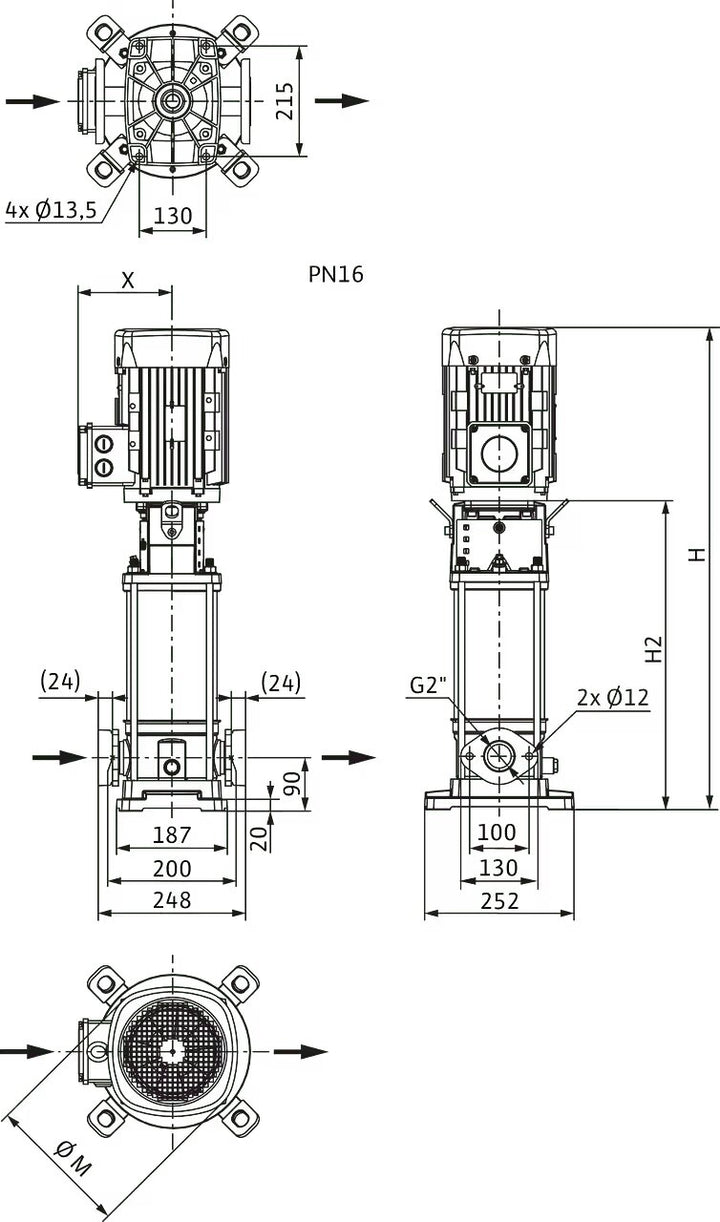 WILO Hochdruck-Kreiselpumpe HELIX V1611-1/16/E/KS/400-50-FF240 Art. 4182516