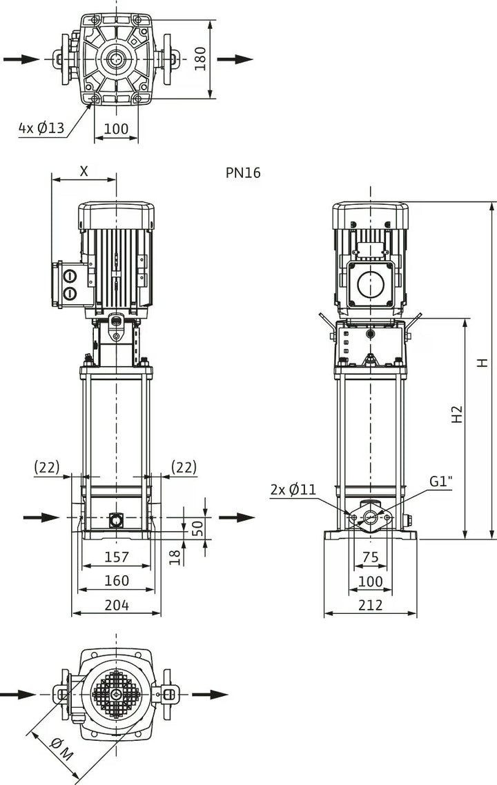 WILO Hochdruck-Kreiselpumpe HELIX V207-1/16/E/S/1-230-50 Art. 4234043