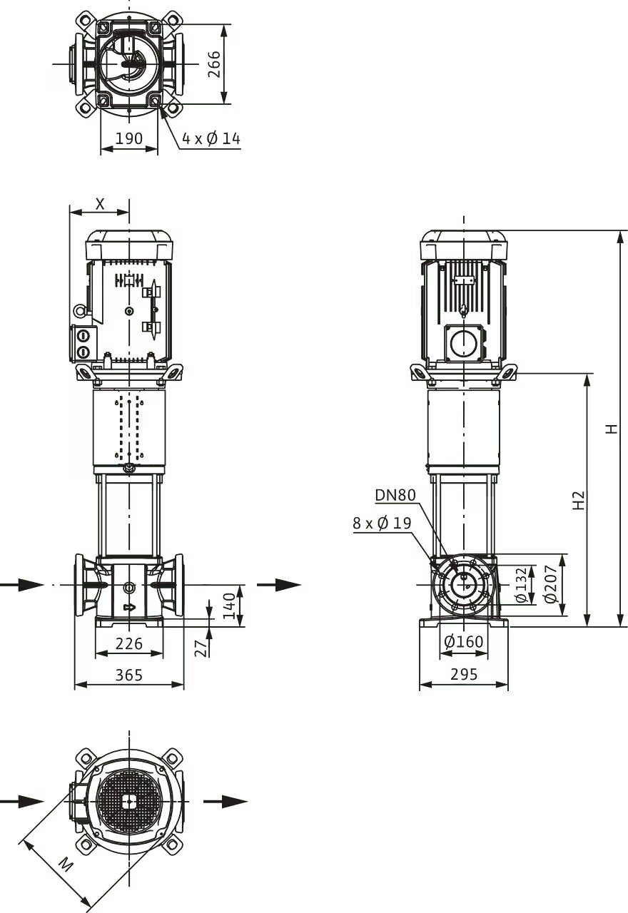 WILO Hochdruck-Kreiselpumpe HELIX V5202/2-4/16/E/S/400-50 Art. 4183428