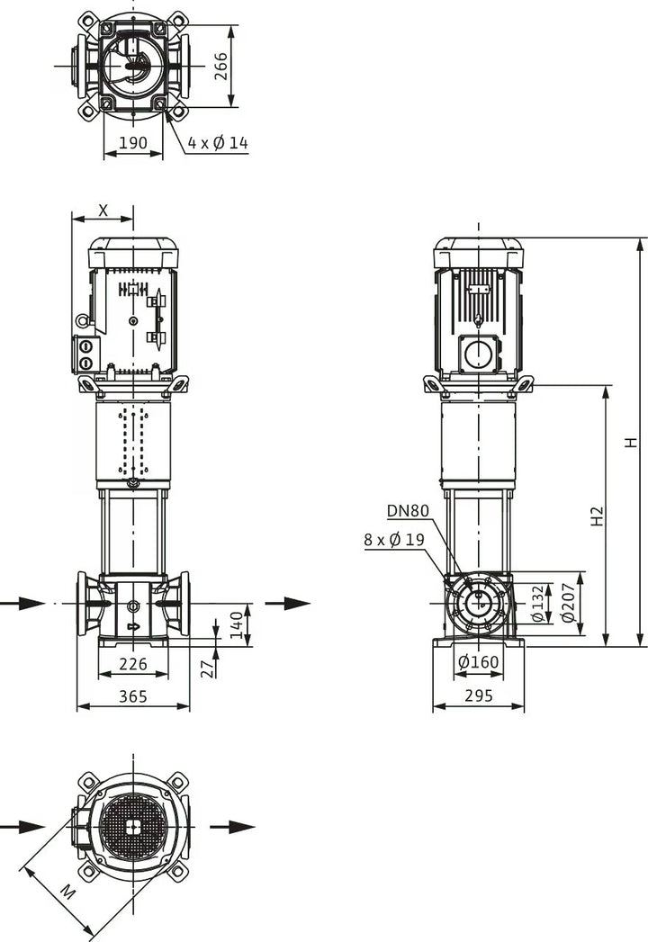 WILO Hochdruck-Kreiselpumpe HELIX V5204-4/16/E/KS/400-50 Art. 4183433