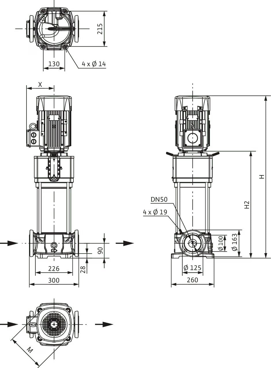 WILO Hochdruck-Kreiselpumpe HELIX V2206-4/16/E/S/400-50-FF240 Art. 4183367