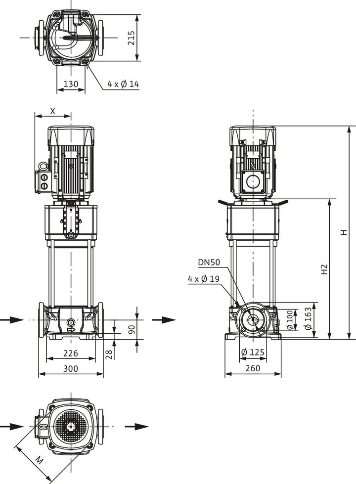 WILO Hochdruck-Kreiselpumpe HELIX V2206-4/16/E/S/400-50-FF240 Art. 4183367