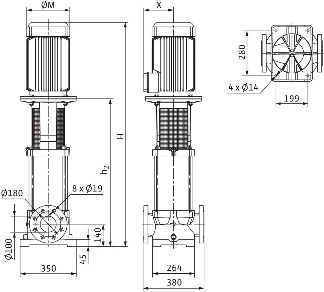 WILO Hochdruck-Kreiselpumpe Multivert MVI 9502 (3~400V, EPDM, PN 16) Art. 4082538