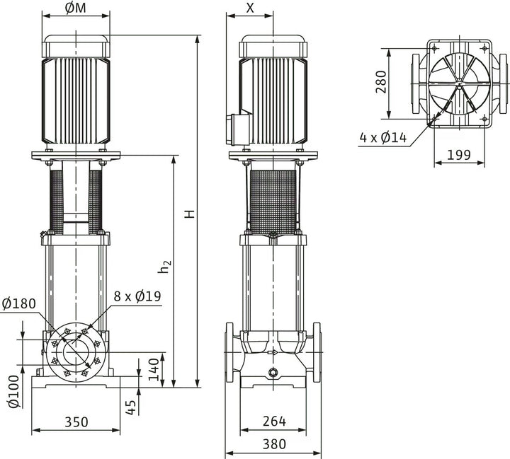 WILO Hochdruck-Kreiselpumpe Multivert MVI 9502 (3~400V, EPDM, PN 16) Art. 4082538