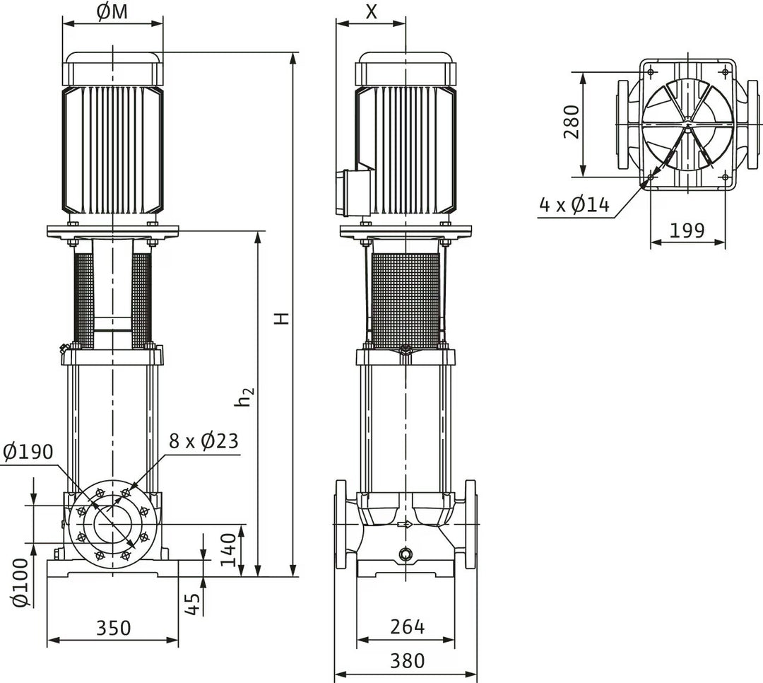 WILO Hochdruck-Kreiselpumpe Multivert MVI 9501 (3~400V, EPDM, PN 25) Art. 4082561