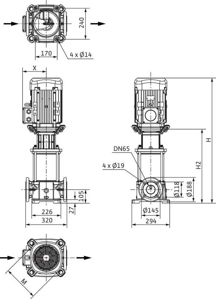 WILO Hochdruck-Kreiselpumpe Helix FIRST V 3609-5/25/E/KS/ Art. 4200598