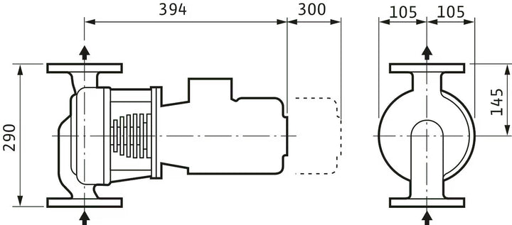 WILO Einstufige Trockenläufer-Kreiselpumpe VeroLine-IPH-W 20/160-0,37/4 Art. 4089415