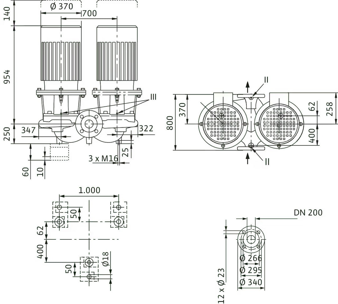 WILO Inline-Doppelpumpe CronoTwin-DL 200/260-22/4-S1 Art. 2157278