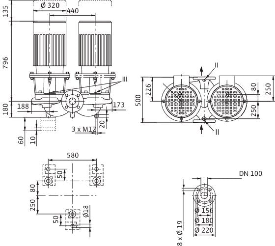WILO Einstufigen Trockenläufer-Kreiselpumpe CronoTwin-DL 100/160-15/2-S1 Art: 2171466