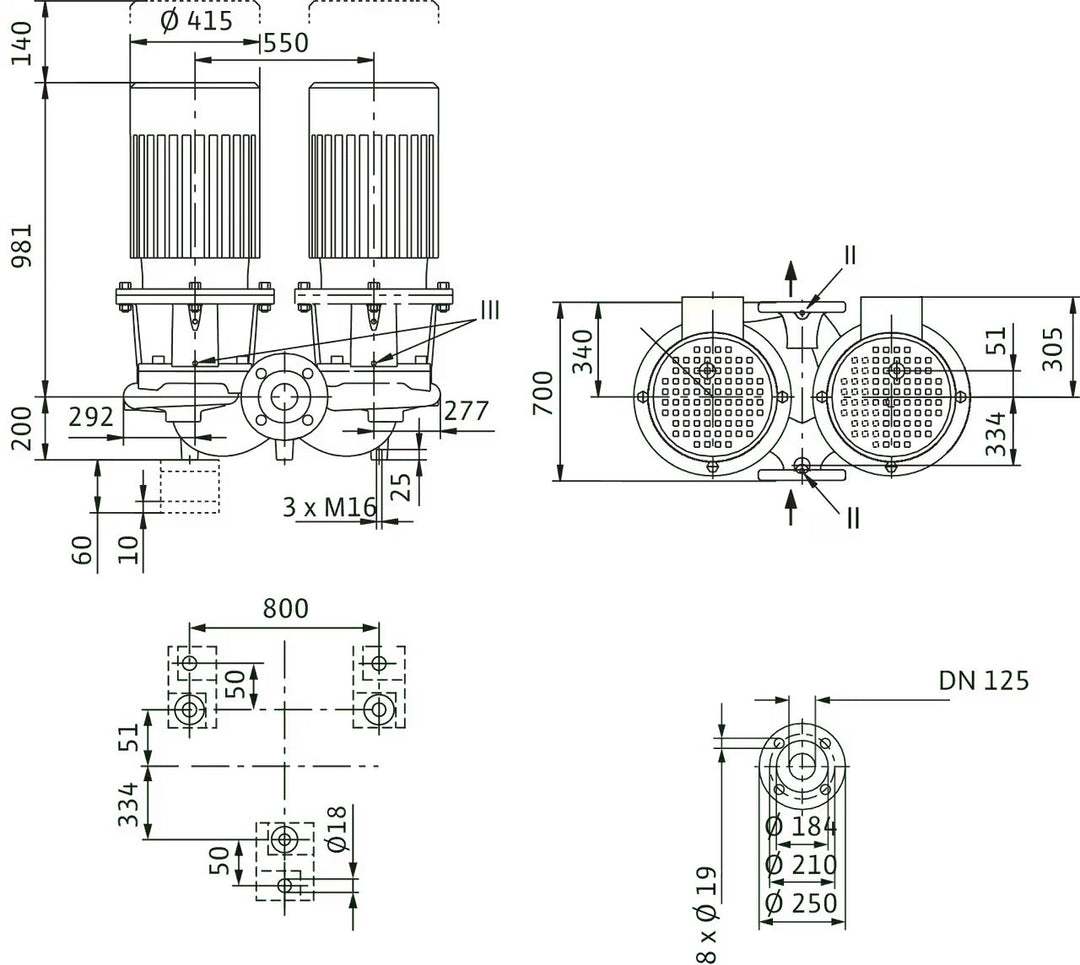 WILO Inline-Doppelpumpe CronoTwin-DL 125/340-30/4 Art. 2120990