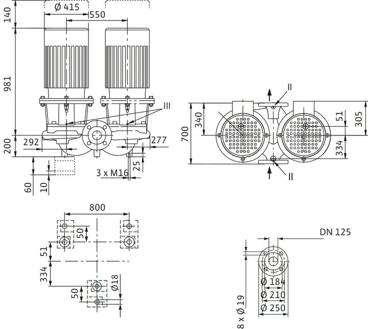 WILO Inline-Doppelpumpe CronoTwin-DL 125/340-30/4 Art. 2120990
